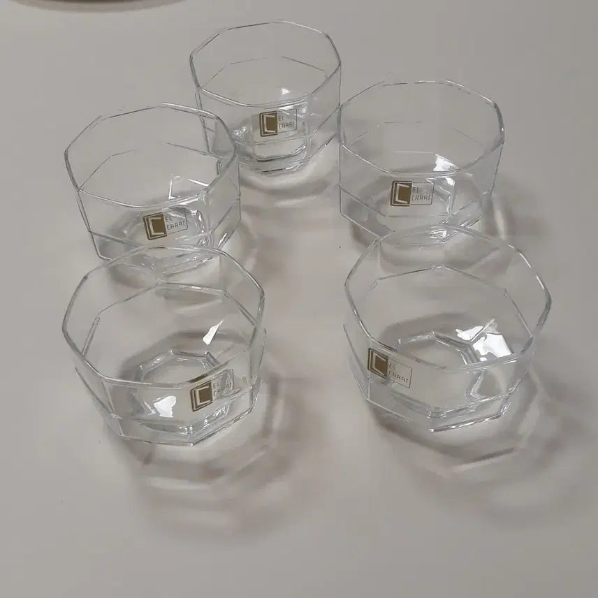 [BUNJANG] El Cale Art Octagonal Transparent Tumbler Set (5 Pieces) / 엘카라트 팔각투명컵