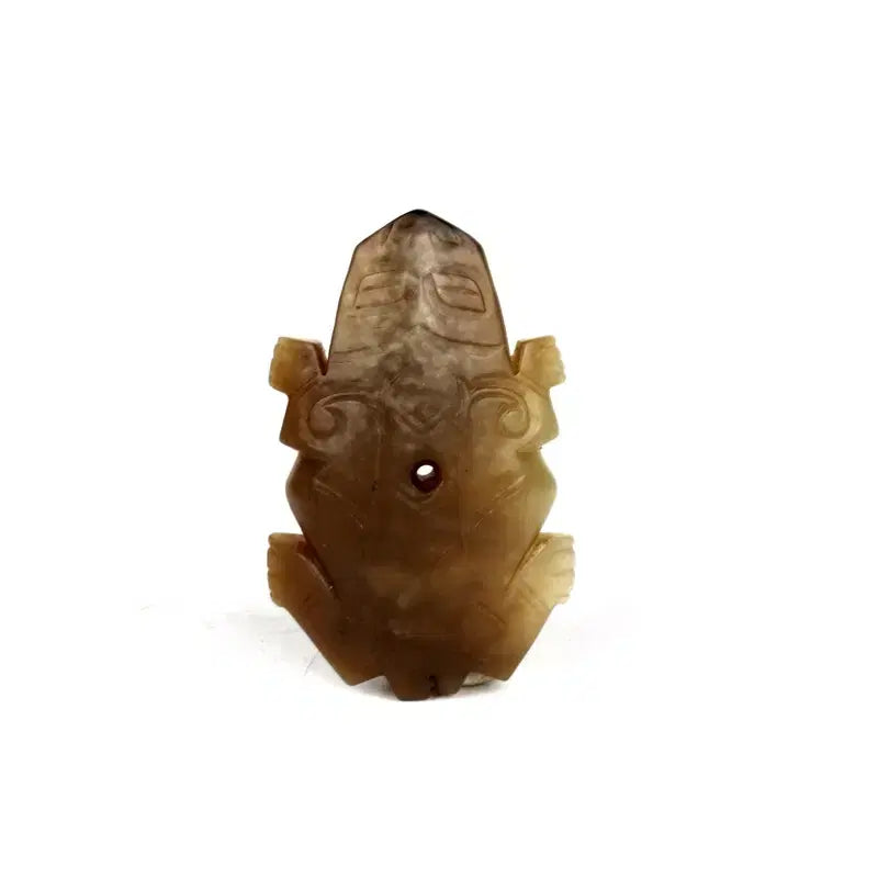 [BUNJANG] Ancient Chinese Shang Dynasty Jade Carved Frog Pendant / 화전개구리형 옥패