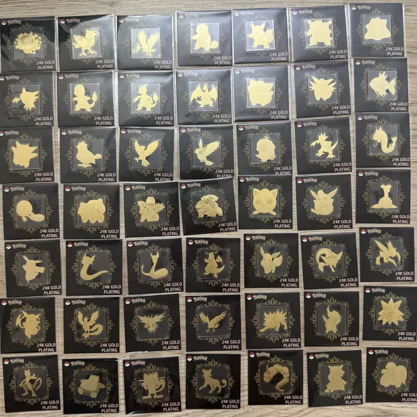 [BUNJANG] Pokemon 24K Gold Seal Collection (Excluding Mew, 49 Types) / 포켓몬 24k 골드 띠부씰 판매합니다
