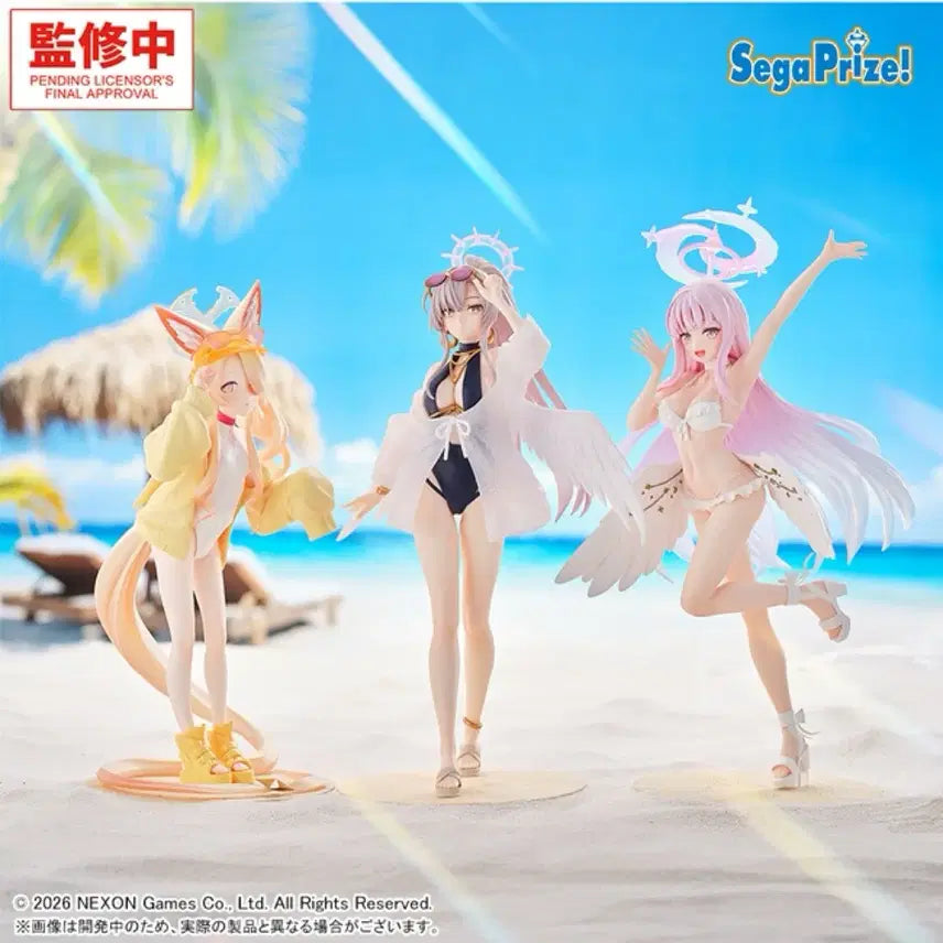 [BUNJANG] Blue Archive Swimsuit Teaparty Mika Nagisa Seia Figure Bundle Set / 블루아카이브 수영복 티파티 미카 나기사 세이아 피규어