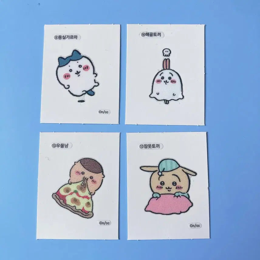 [BUNJANG] Assorted Collectible Stickers (Chiikawa, Cookie Run, Keroro, Manggeureojin Gom) / 띠부씰 판매) 치이카와, 쿠킹덤, 케로로, 망그러진 곰 등