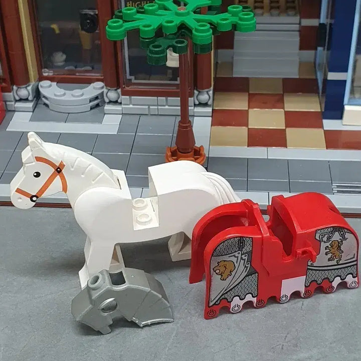 [BUNJANG] LEGO Castle Old White Horse Figure Bundle Set / 레고 캐슬 구형 백마 말투구 바딩 일괄