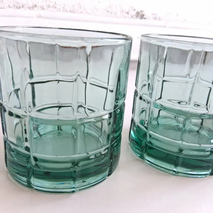 [BUNJANG] Anchor Hocking Tartan Glass Set (2 Pieces) / 빈티지. 앵커호킹 타탄 글라스 2p