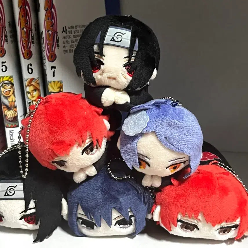 [BUNJANG] Naruto Itachi, Sasuke, Sasori, Konan Hug Chara Plush Set / 나루토) 이타치,사스케,사소리,코난 포테코로 허그캬라 누이 인형 6종 일괄