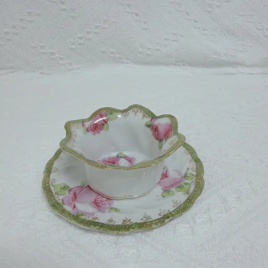 [BUNJANG] Vintage Rose Pattern Coaster Set / 빈티지 로즈 패턴 컵 받침 세트