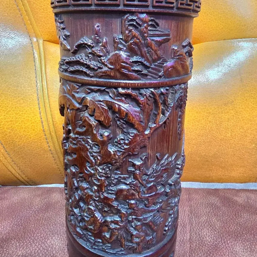 [BUNJANG] Bamboo Carved Brush Holder Set (2 pieces) / 대나무 조각 붓통 세트2개