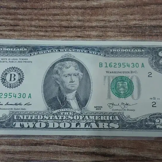 [BUNJANG] Rare 2013 Series US Two Dollar Bill / 미국 행운의 2달러 지폐