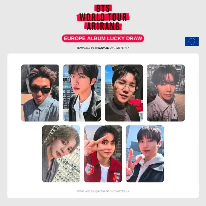 [BUNJANG] BTS Arirang EUROPE Album Lucky Draw Photocard / (7장) bts 방탄 아리랑 EUROPE 유럽 앨범 럭드 포카