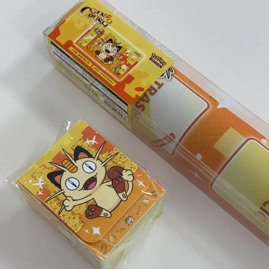 [BUNJANG] Pokemon Meowth Playmat Deck Case Set / 포켓몬 카드 나옹 플레이매트 덱케이스 세트