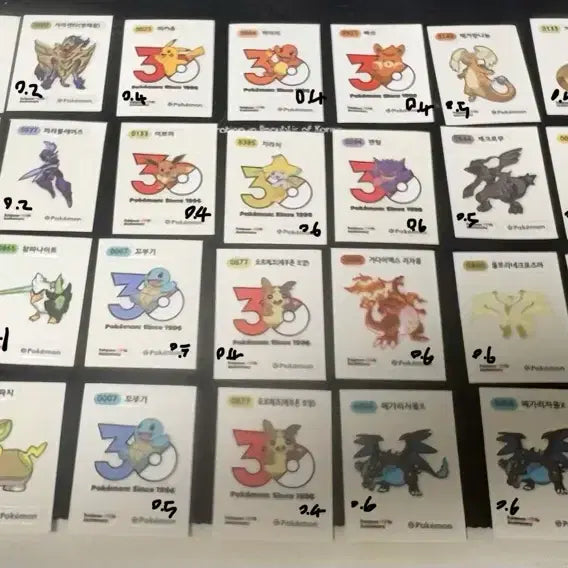 [BUNJANG] Pokemon 30th Anniversary Stickers (Set of 80) / 포켓몬 띠부씰 30주년