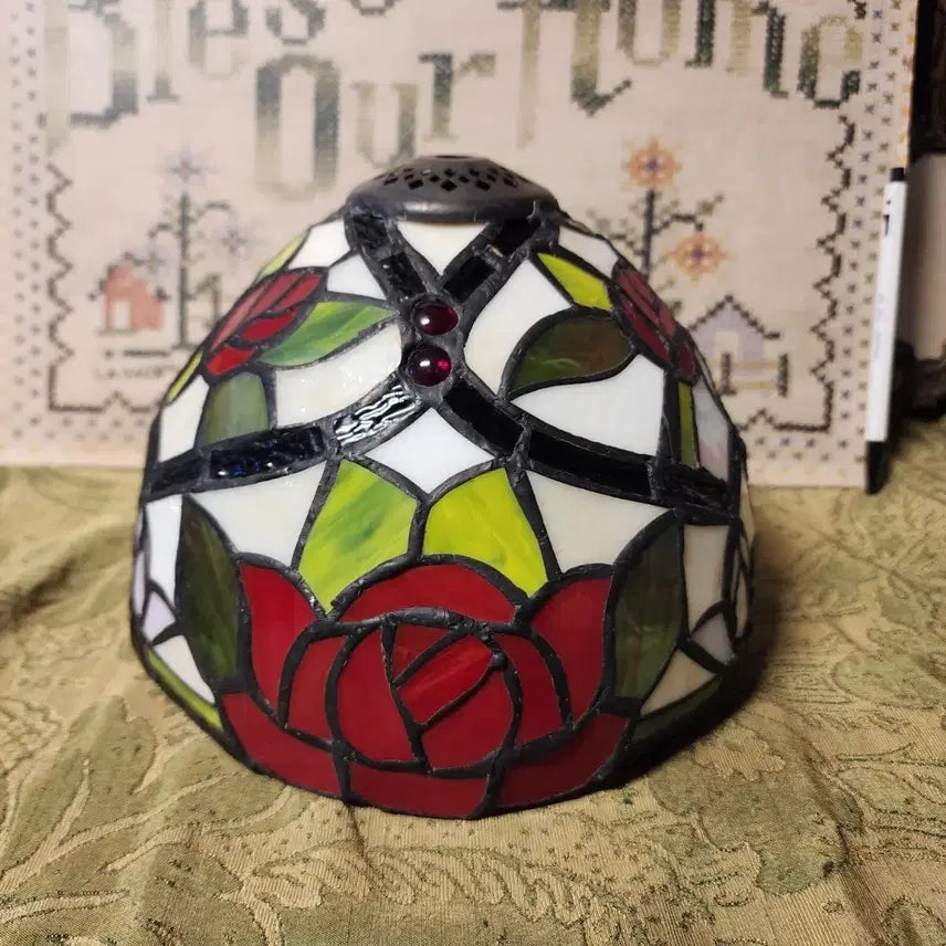 [BUNJANG] Stained Glass Rose Roundel 20cm Diameter / 스테인드글라스 지름20cm