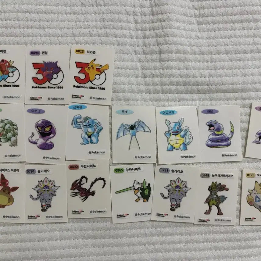 [BUNJANG] Pokemon Stickers 15 Types / 포켓몬 띠부띠부씰