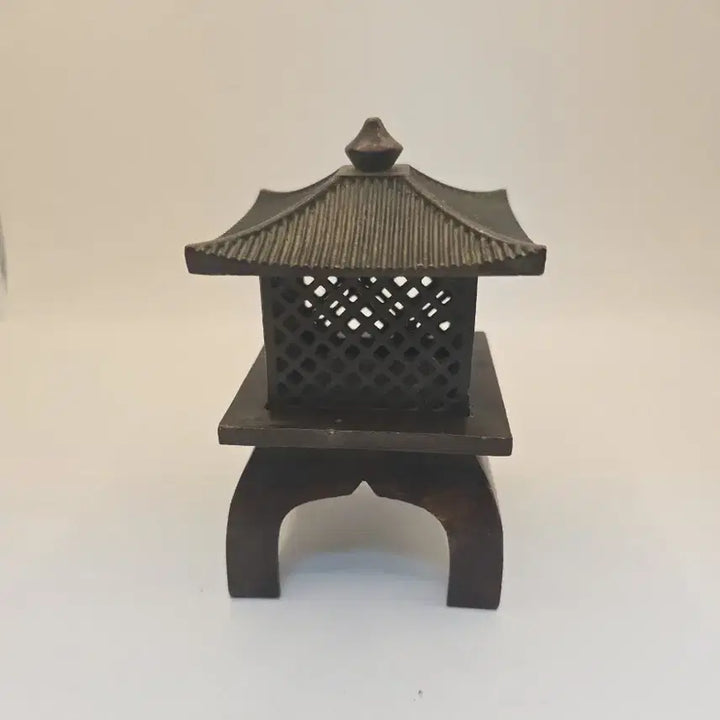 [BUNJANG] Antique Bronze Paljak Roof Stone Lantern Incense Burner / 골동품 청동 팔작지붕 석등 향로