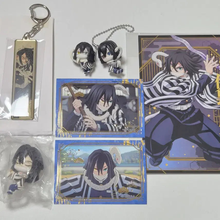 [BUNJANG] Obanai Iguro Demon Slayer Merchandise Bundle (Gacha, Hugcot, Keyring, Cable Gacha, Sticker, Postcard) / 귀멸의 칼날 귀칼 이구로 오바나이 굿즈 일괄 (대롱가챠, 허그코트, 키링, 케이블가챠, 스티커, 엽서)