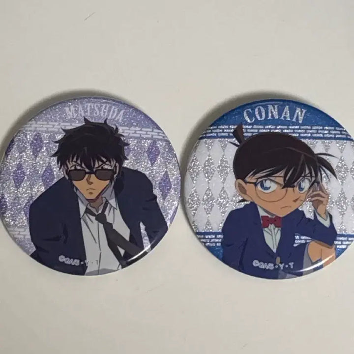 [BUNJANG] Detective Conan Edogawa Conan &amp; Matsuda Jinpei Can Badge Set / 명탐정 코난 에도가와 코난, 마츠다 진페이 캔뱃지