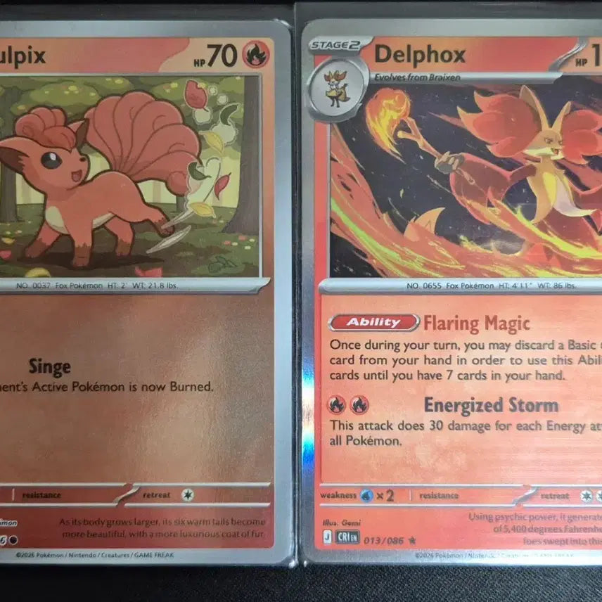 [BUNJANG] Pokemon TCG Six Tails / Ninetales &amp; Delphox 2 Cards Chaos Rising / 영문판)포켓몬 TCG 식스테일/마폭시 2장 카오스 라이징