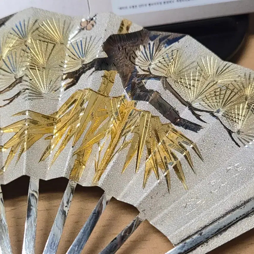 [BUNJANG] Silver Folding Fan Artist Signed / 은 부채