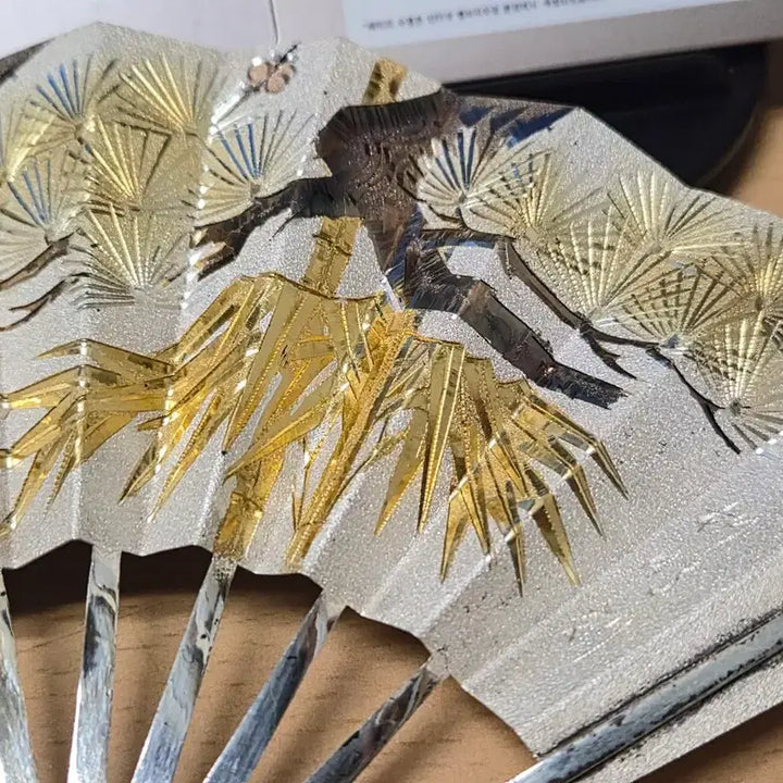 [BUNJANG] Silver Folding Fan Artist Signed / 은 부채