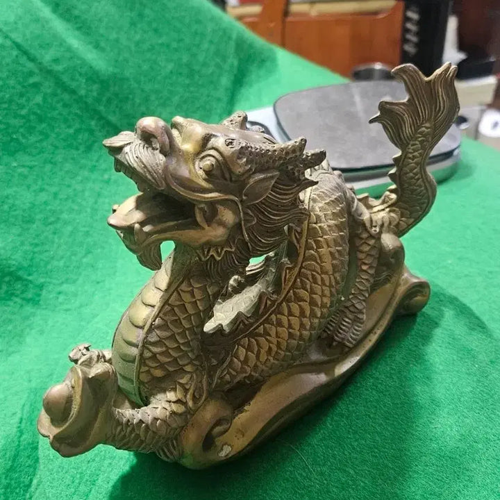 [BUNJANG] Heavy Brass &amp; Bronze Dragon Statue (Wealth Luck Feng Shui Interior) / [중량감 우수] 황동 청동 용 장식품 조각상 (재물운 풍수 인테리어)