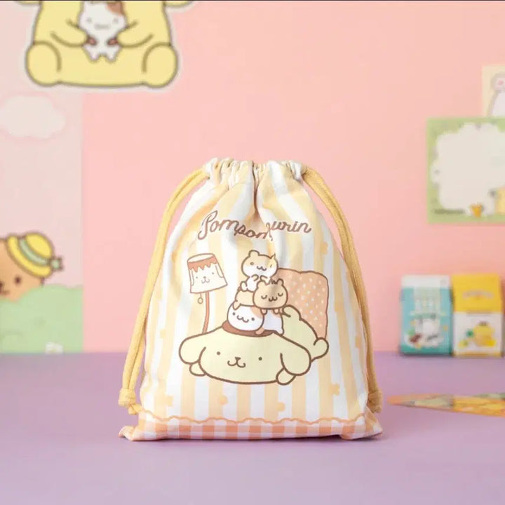 [BUNJANG] Sanrio Pompompurin Dust Bag Fabric Pouch / 산리오 텐바이텐 폼폼푸린 더스트백 패브릭 파우치