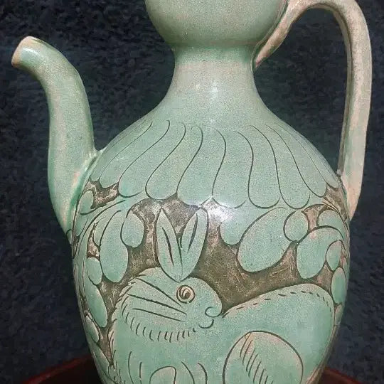 [BUNJANG] Song Dynasty Jun Ware Rabbit Motif Ewer / 송 자주요 박지 토끼문 주자