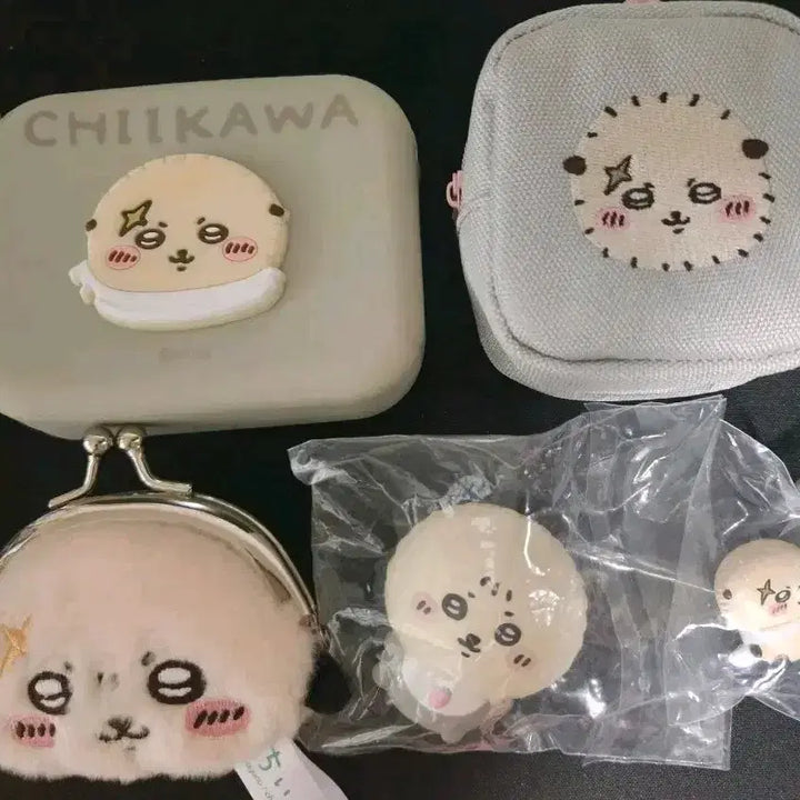 [BUNJANG] Chiikawa Racco Coin Pouch &amp; Figure Bundle / 먼작귀 치이카와 랏코 동전 지갑 파우치 피규어 굿즈 일괄