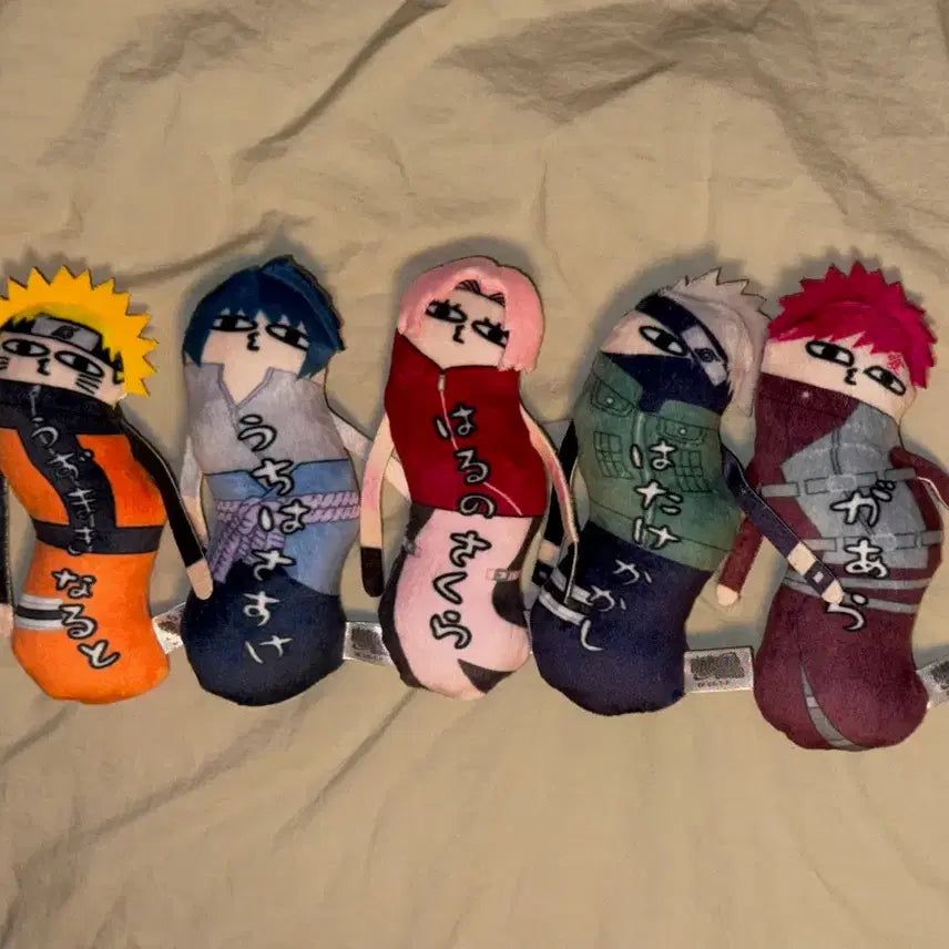 [BUNJANG] Naruto Twisted Associates Plush Keychains (5 Set) / [5종 세트] 나루토 뒤틀린녀석들 인형 키링/ 나루토사스케사쿠라카카시가아라 가챠쿠지피규어메지루시카드