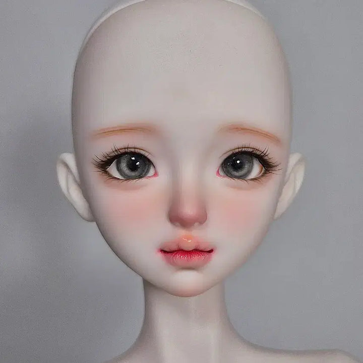 [BUNJANG] MSD Size Ball-Jointed Doll Head (Nansing Type) with Peach-Tone Makeup / 풀박스 구관 msd 헤드 구체관절인형 메이크업된 헤드