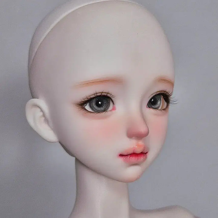[BUNJANG] MSD Size Ball-Jointed Doll Head (Nansing Type) with Peach-Tone Makeup / 풀박스 구관 msd 헤드 구체관절인형 메이크업된 헤드