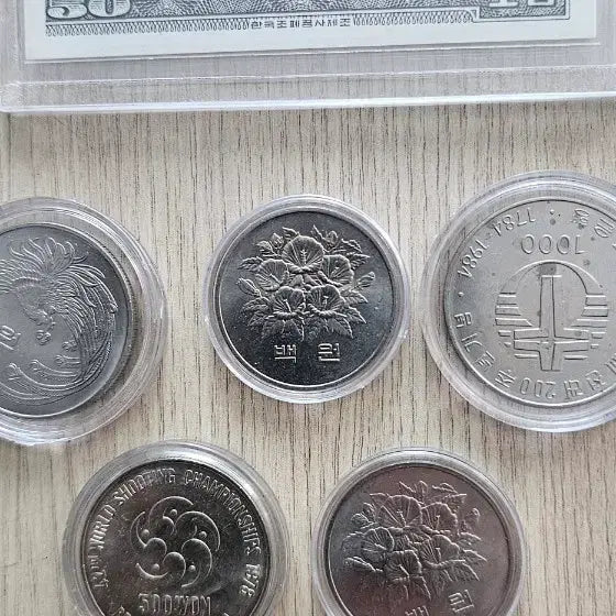 [BUNJANG] 1962 Korean 10 Won and 50 Won Banknote and 5 Types Commemorative Coin Set / 1962년 10전 50전 화폐 세트,한국의 기념주화 5종 세트 일괄