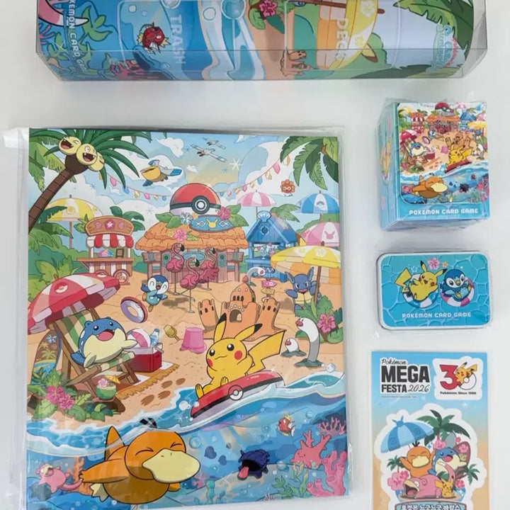 [BUNJANG] Pokemon Chilling Beach Card Mat Set / 부산 팝업 / 칠링비치 풀세트 /  포켓몬스터 카드  / 컬렉션파일, 플레이매트, 틴케이스, 덱케이스, 스티커 세트