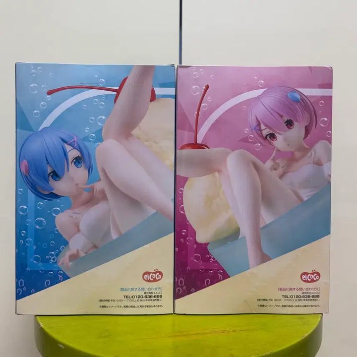[BUNJANG] Re:Zero Elcococream Soda Rem Ram Figure Set (Sealed) / (미개봉) 리제로 엘코코 크림소다 렘 람 피규어 세트