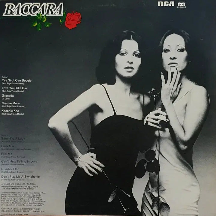 [BUNJANG] BACCARA Yes Sir, I Can Boogie 1977 UK 1st Press LP / LP ㅡ [귀한음반]  BACCARA /  영국초반