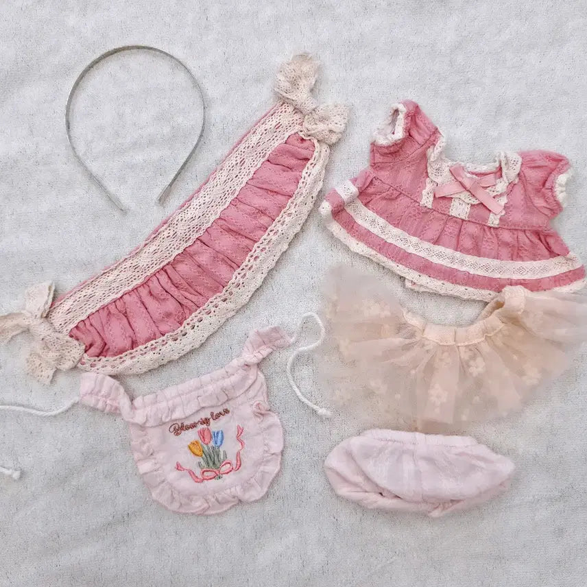 [BUNJANG] 20cm Plush Doll Clothes Tulip Trio Set / 20cm 솜인형 옷장 튤립트리오 양도 판매