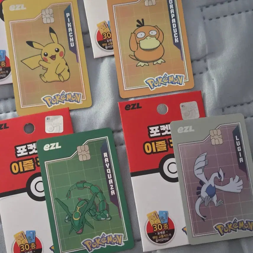 [BUNJANG] Pokemon Izeal Traffic Card Pikachu, Golduck, Rayquaza, Lugia Bundle Set / 포켓몬 이즐 교통카드 피카츄 고라파덕 레쿠쟈 루기아 일괄