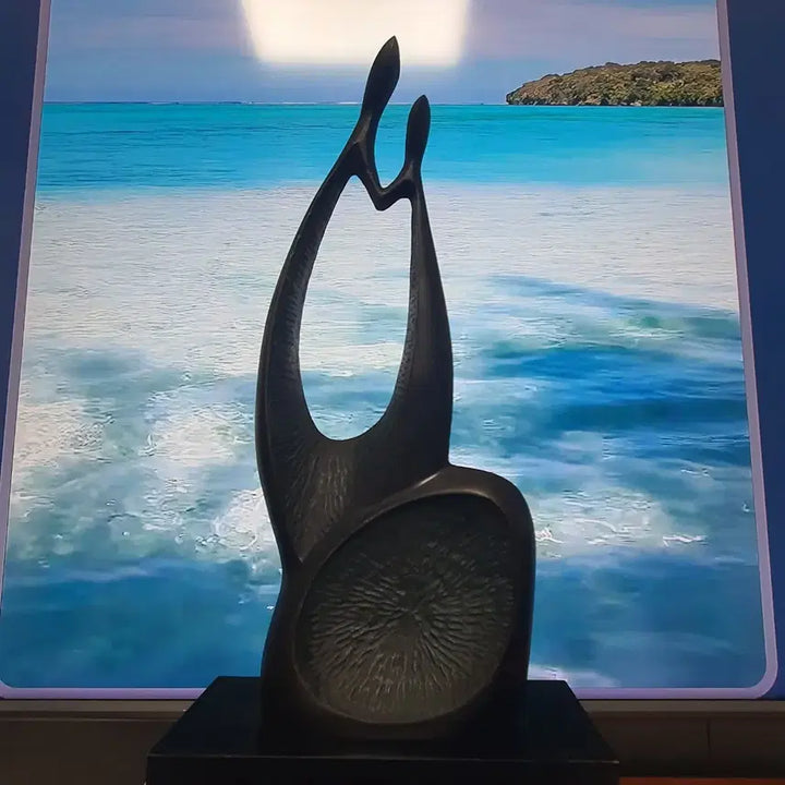 [BUNJANG] Ebony Woman and Bronze Couple Sculpture Set (2 Pieces) / 청동 커플조각상