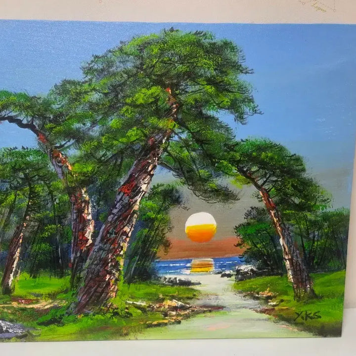 [BUNJANG] Yoon Kyung Sik Sunrise Oil Painting / 윤경식 화백 일출 유화