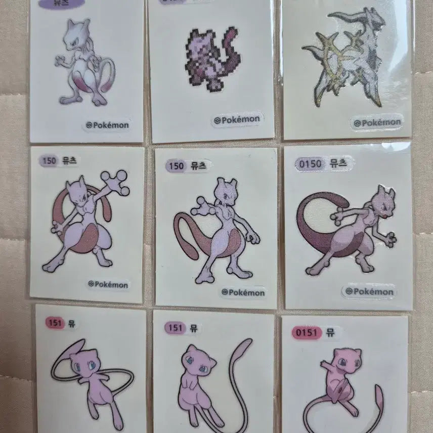 [BUNJANG] Pokemon Sinnoh Stone Art Mewtwo Pixel Stickers Bundle Set / 포켓몬 띠부씰 아트워크 뮤츠 픽셀 띠부실 교환<==>메가 띠부씰