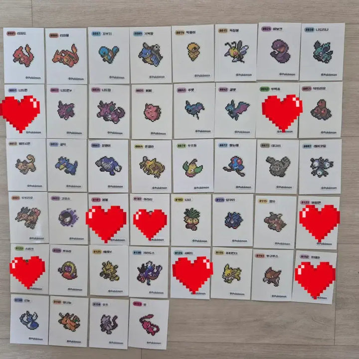 [BUNJANG] Pokemon Sinnoh Stone Art Mewtwo Pixel Stickers Bundle Set / 포켓몬 띠부씰 아트워크 뮤츠 픽셀 띠부실 교환<==>메가 띠부씰
