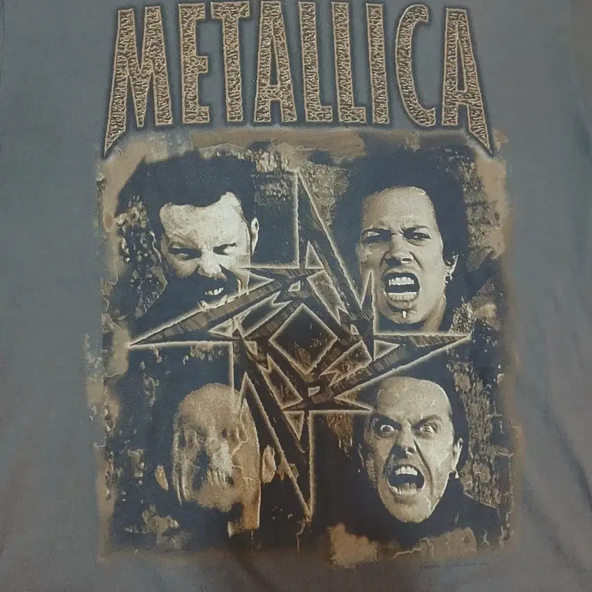 [BUNJANG] Metallica 1998 Korea Tour Official Band T-Shirt (Khaki) / 메탈리카 98 내한공연 공식  밴드 티셔츠  카키