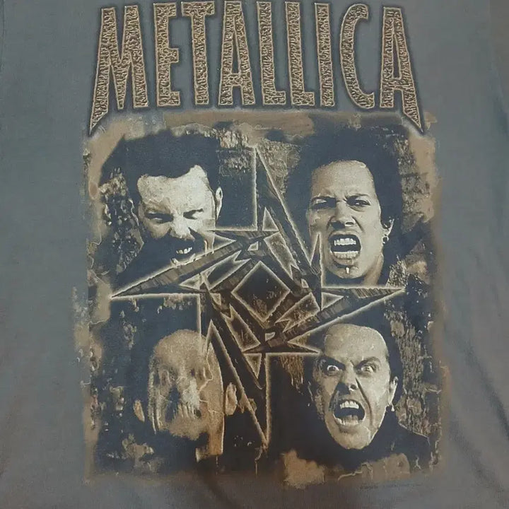[BUNJANG] Metallica 1998 Korea Tour Official Band T-Shirt (Khaki) / 메탈리카 98 내한공연 공식  밴드 티셔츠  카키
