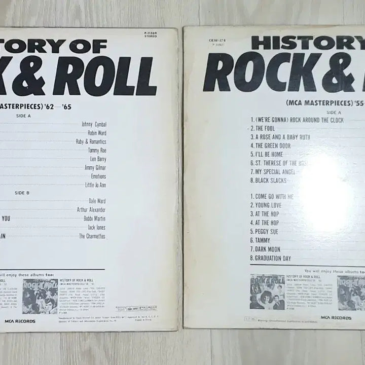 [BUNJANG] History of Rock &amp; Roll LP 1955-1957 / 1962-1965 (2x LP Set) / History of Rock &amp; Roll LP 55-57 / 62-65 LP음반 2장