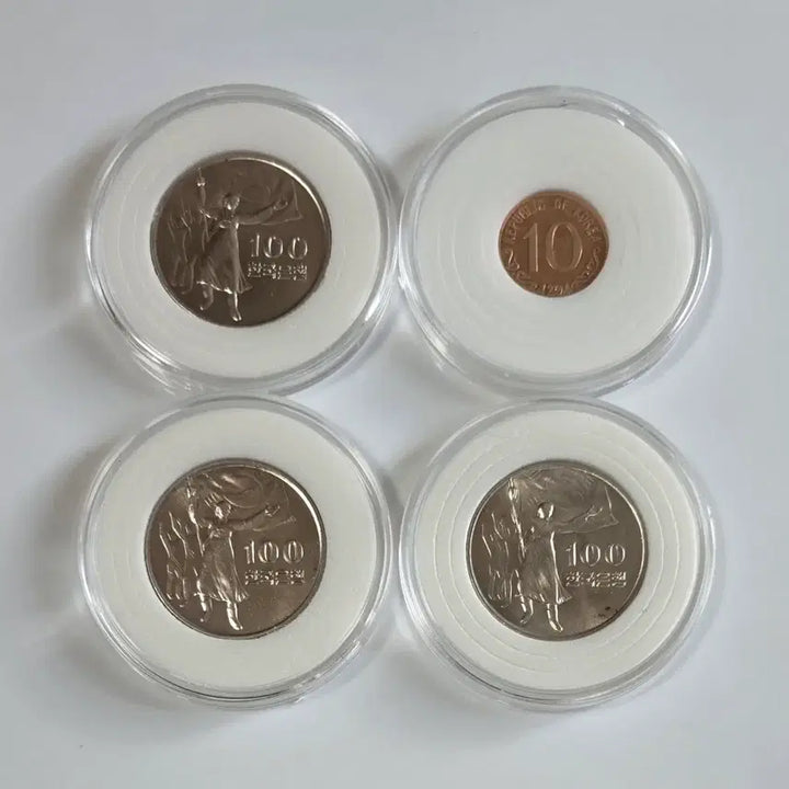 [BUNJANG] Korean Liberation 30th Anniversary Commemorative Coins - 3 x 100 Won (1975) &amp; 1 x 10 Won (1961) / 광복 30주년 기념주화 3개 10환 1개