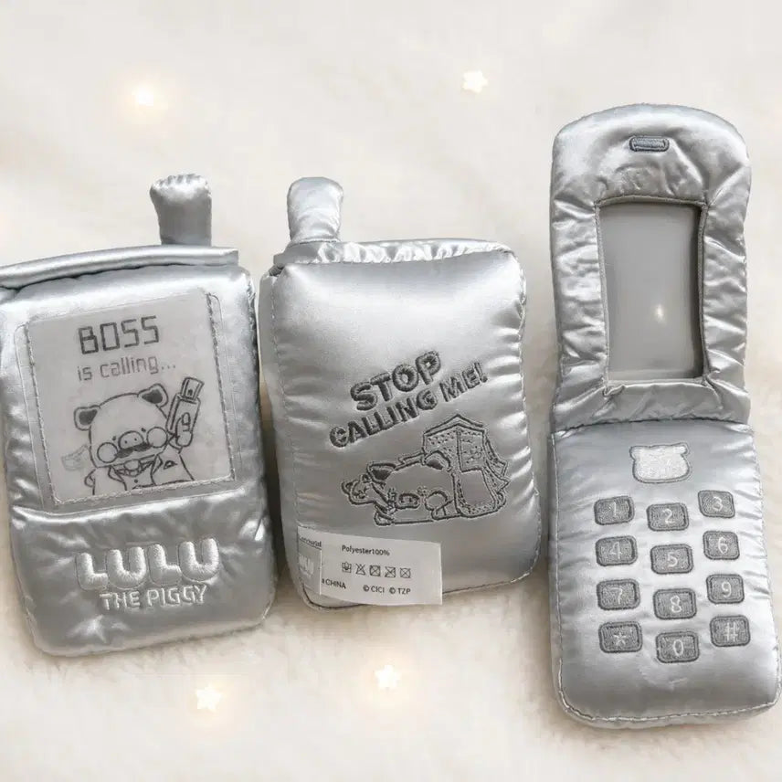 [BUNJANG] Rororoo Piggy Mirror Flip Phone Charm (Silver) / 루루더피기 거울 휴대폰키링(실버)