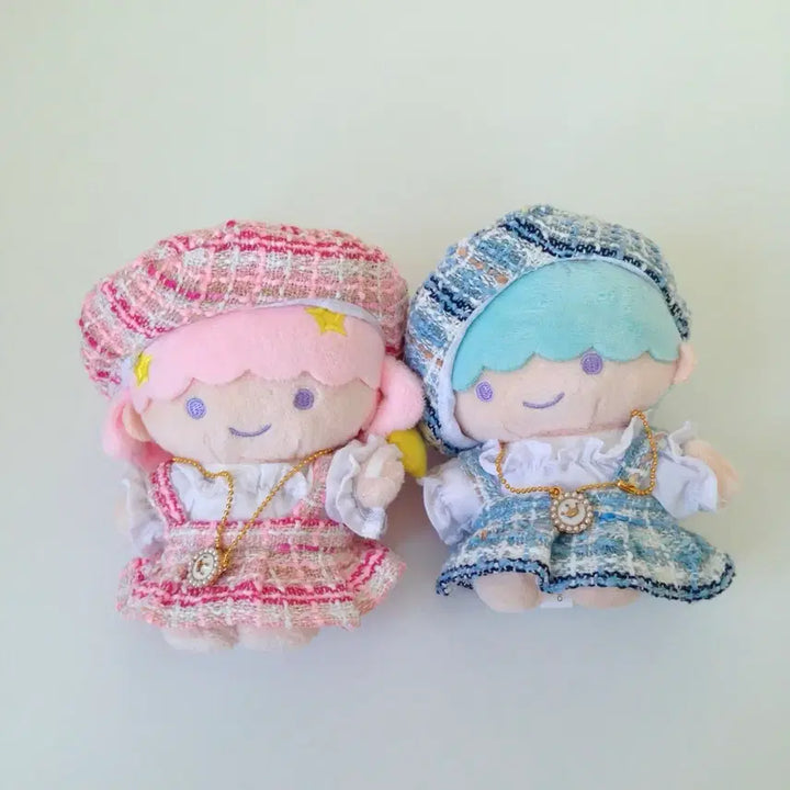 [BUNJANG] Little Twin Stars Kiki &amp; Lala Custom Tweed Doll Set (Rare) / 키키라라 인형 세트 [희귀 커스텀]
