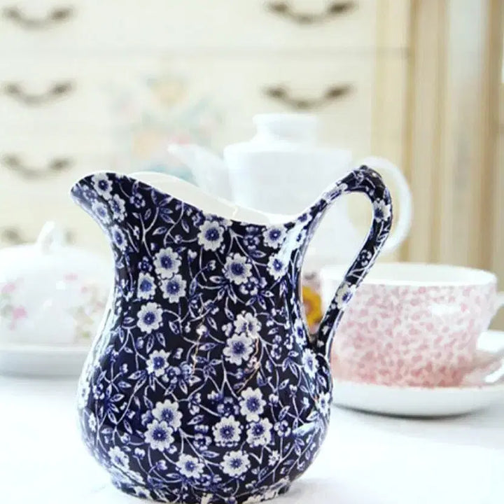 [BUNJANG] Vintage Staffordshire Calico Handled Pitcher Vase / 빈티지 영국 스텐포드셔 칼리코 핸들 피처 베이스