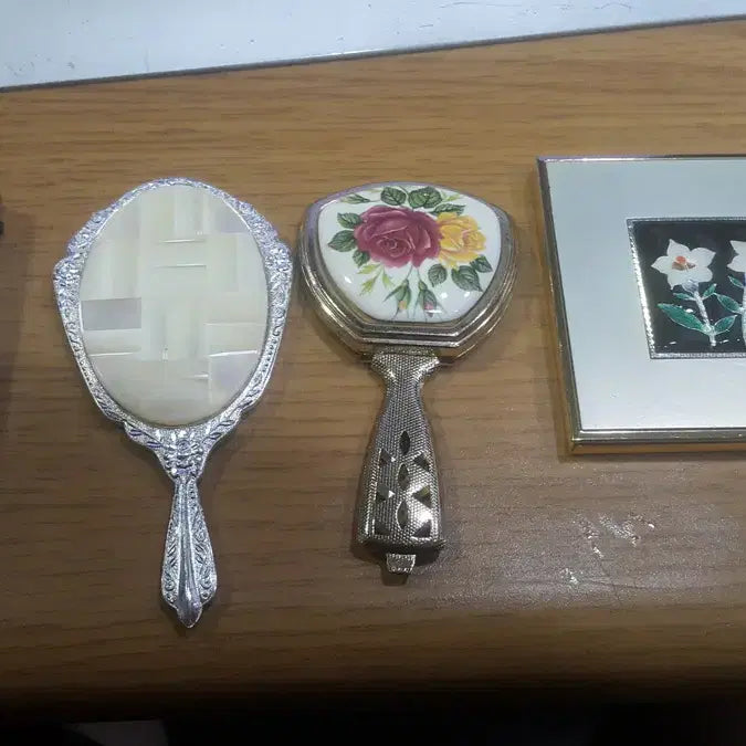 [BUNJANG] Japanese Cloisonné Mirror Set with Mother of Pearl and Porcelain Decorative Mirrors / 일본산 칠보 거울 외 2종 일괄