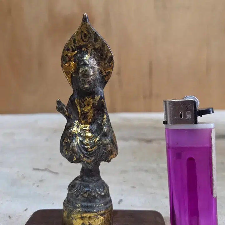 [BUNJANG] Bronze Buddha with Gold Inlay (Ancient) / 오랜세월의 금분 동 호신불