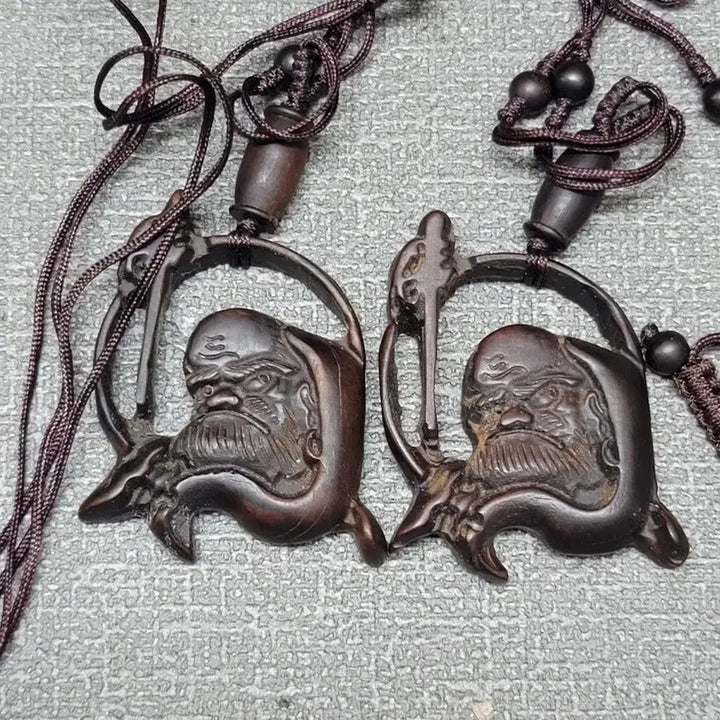 [BUNJANG] Jujube Wood Bodhidharma Amulet Set / 달마대사 대추나무 호신불 2점 일괄