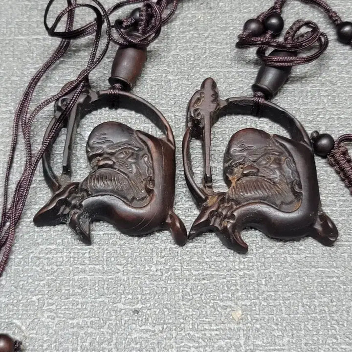 [BUNJANG] Jujube Wood Bodhidharma Amulet Set / 달마대사 대추나무 호신불 2점 일괄
